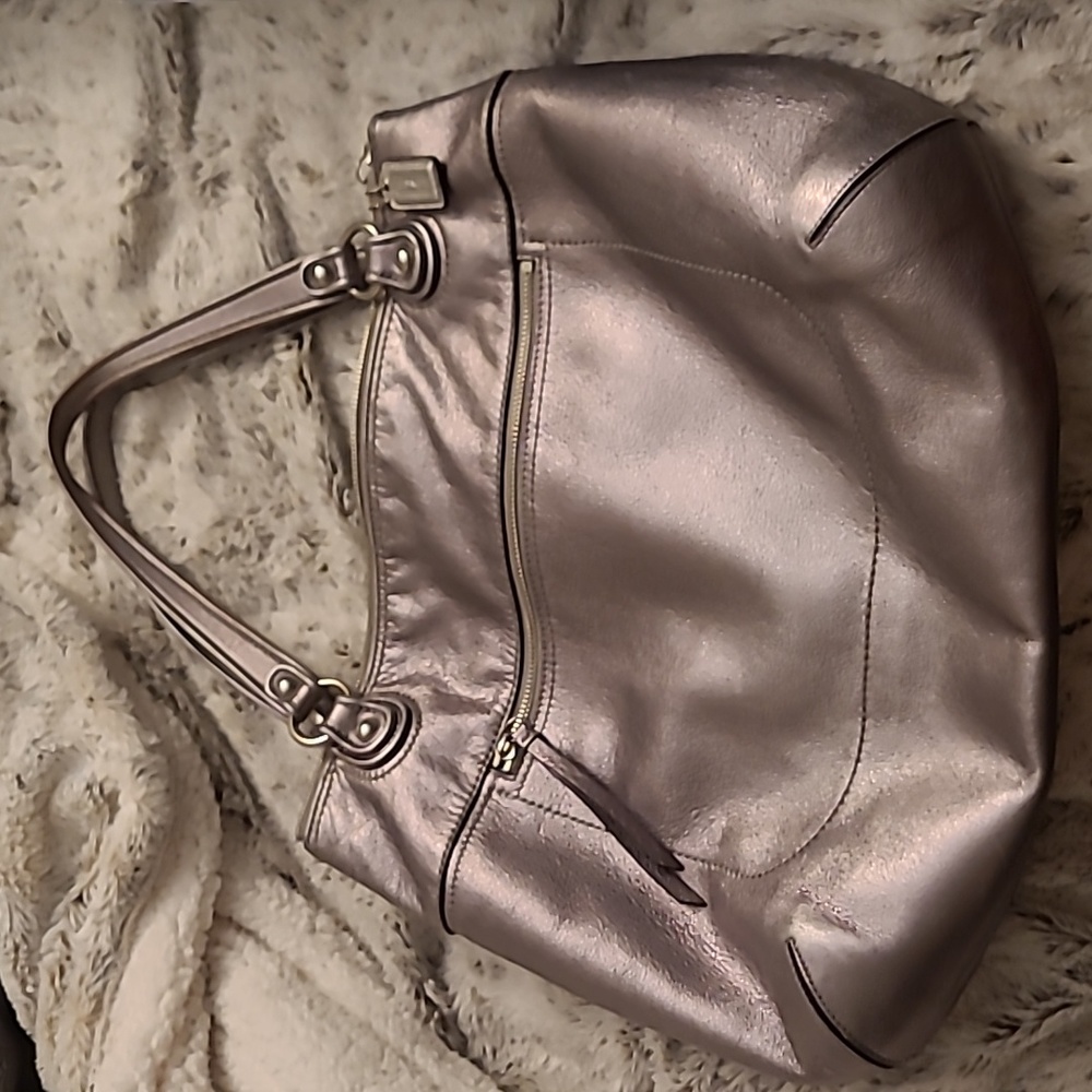 Silver Coach Tote Bag